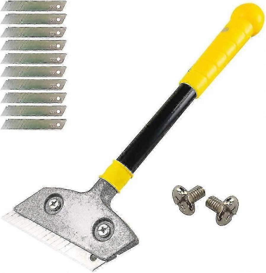 Metal Blades Hob Scraper, Heavy Duty with 10 Metal Blades, Universal Scrape, 60cm Length with Screws - For Heavy Duty Cleaning