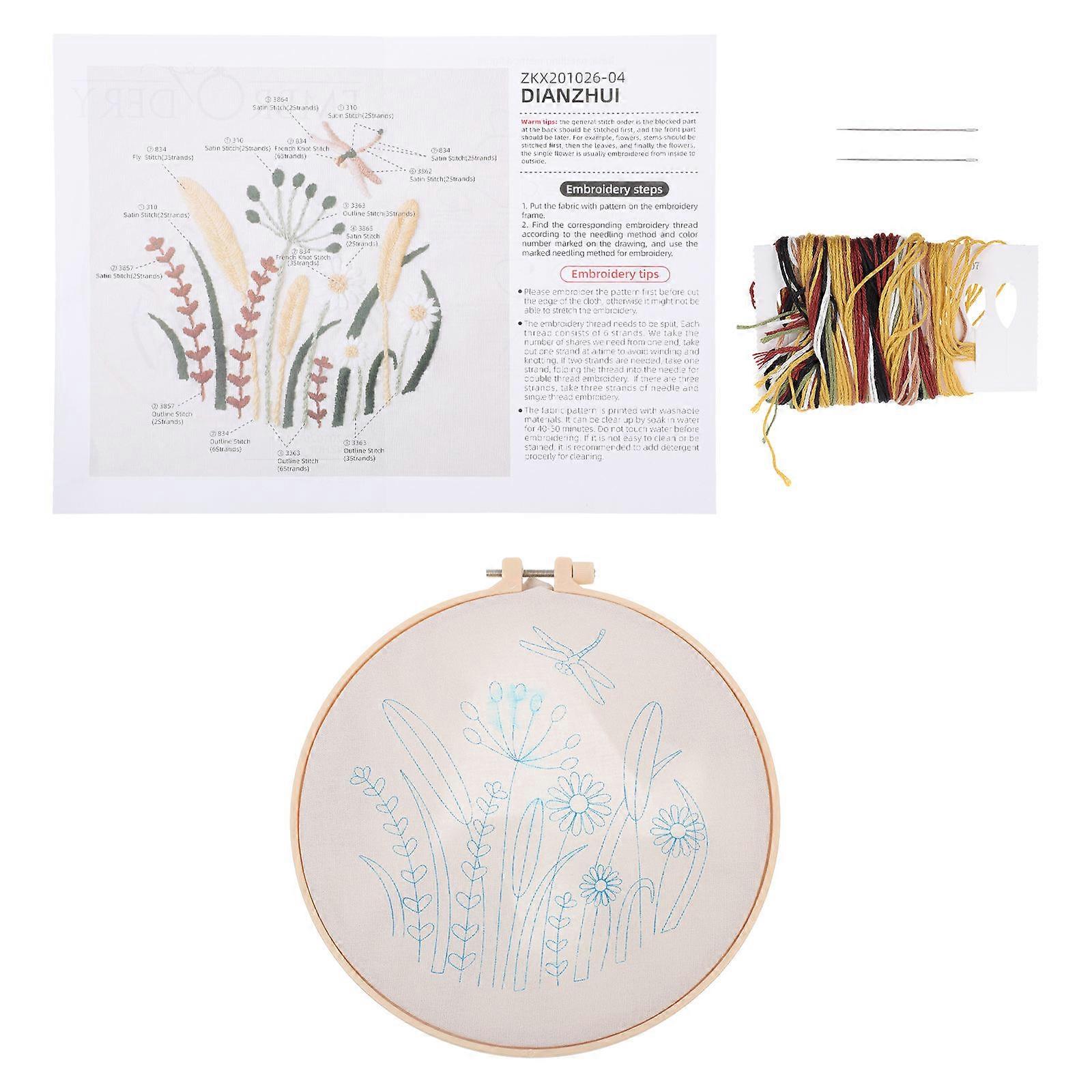 Embroidery Kit For Beginners 1 Set Ideal For Gifts And Home Decoration From Durable Linen Material