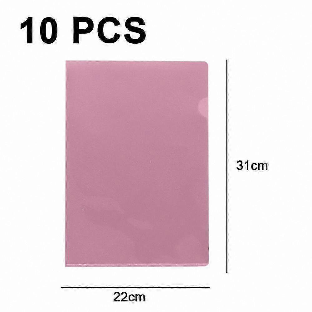 Durable L-Type Document Holders, 10 Pack, Red Plastic Project Pouches for Organization
