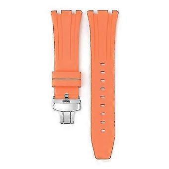For Audemars Piguet Royal Oak 15500/15400 Silver Butterfly Clasp Strap 26MM