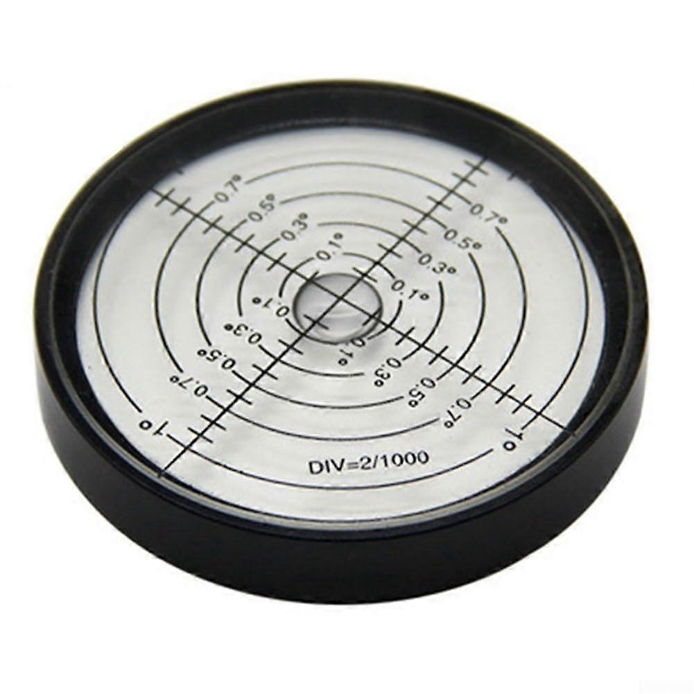 Bullseye Spirit Level Large Aluminum Precision Circle Spirit Level 60x10mm 6-Point Black Shell White Water