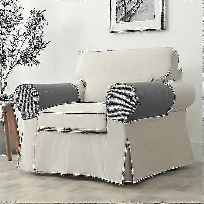2 Pcs Elastic Spandex Jacquard Armrest Covers for Chairs, Couch, Sofa & Recliner