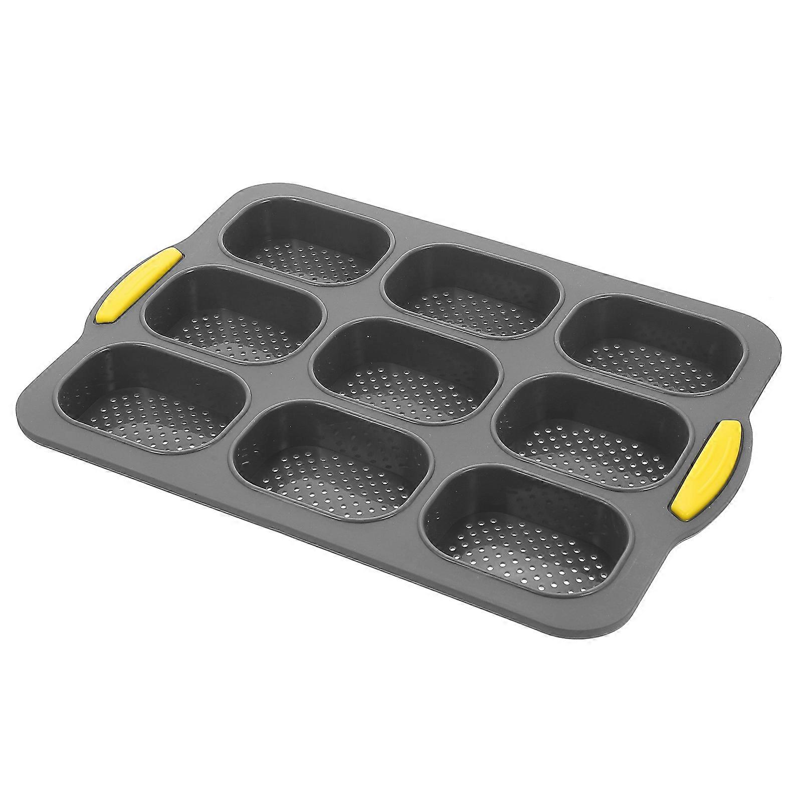 Bread Baking Mold Silicone Multi-Grid Loaf Pan Kitchen Bakery Use Assorted Color Easy Demoulding 1Pack