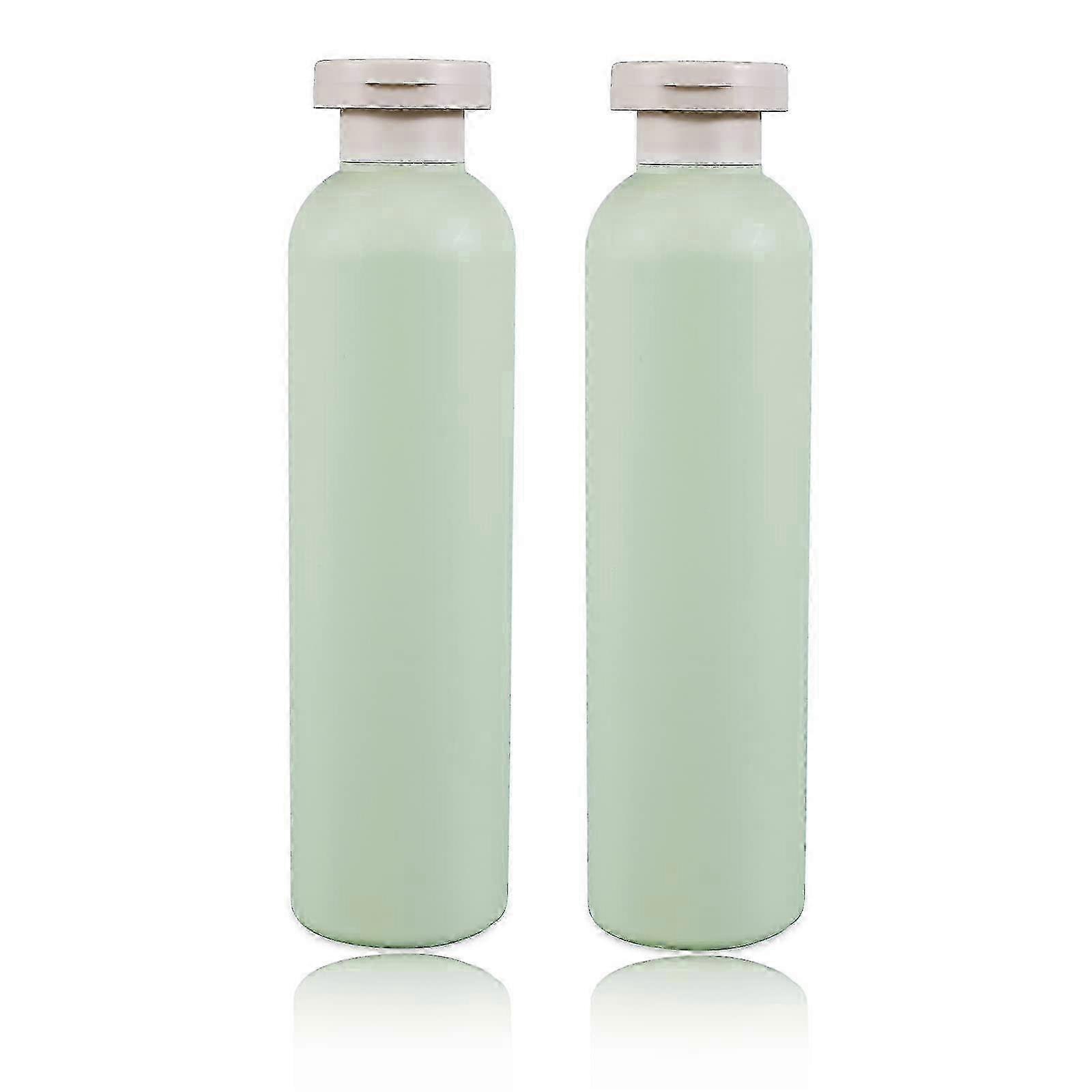 Refillable 8.8oz Squeeze Bottles with Flip Cap, Travel Containers for Toiletries (2-Pack, Green)