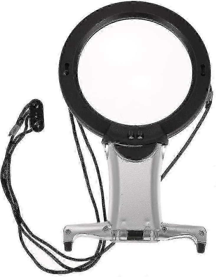 2 Loupe Reading Magnifying Glass X2 And X6 Magnifying Illuminating Led Hands Free Neck Strap For Embroidery Reading Book Sewing Cr