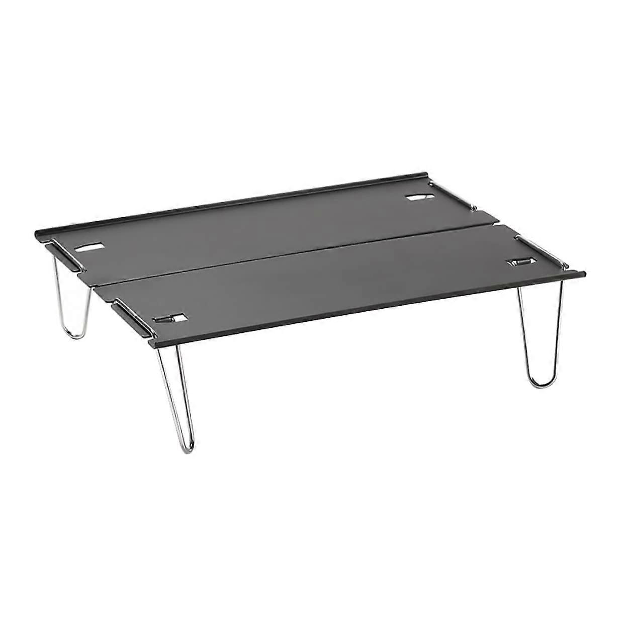 Outdoor Aluminium Alloy Folding Camping Table - Portable Lightweight Black Picnic Desk for Travel and Home Use