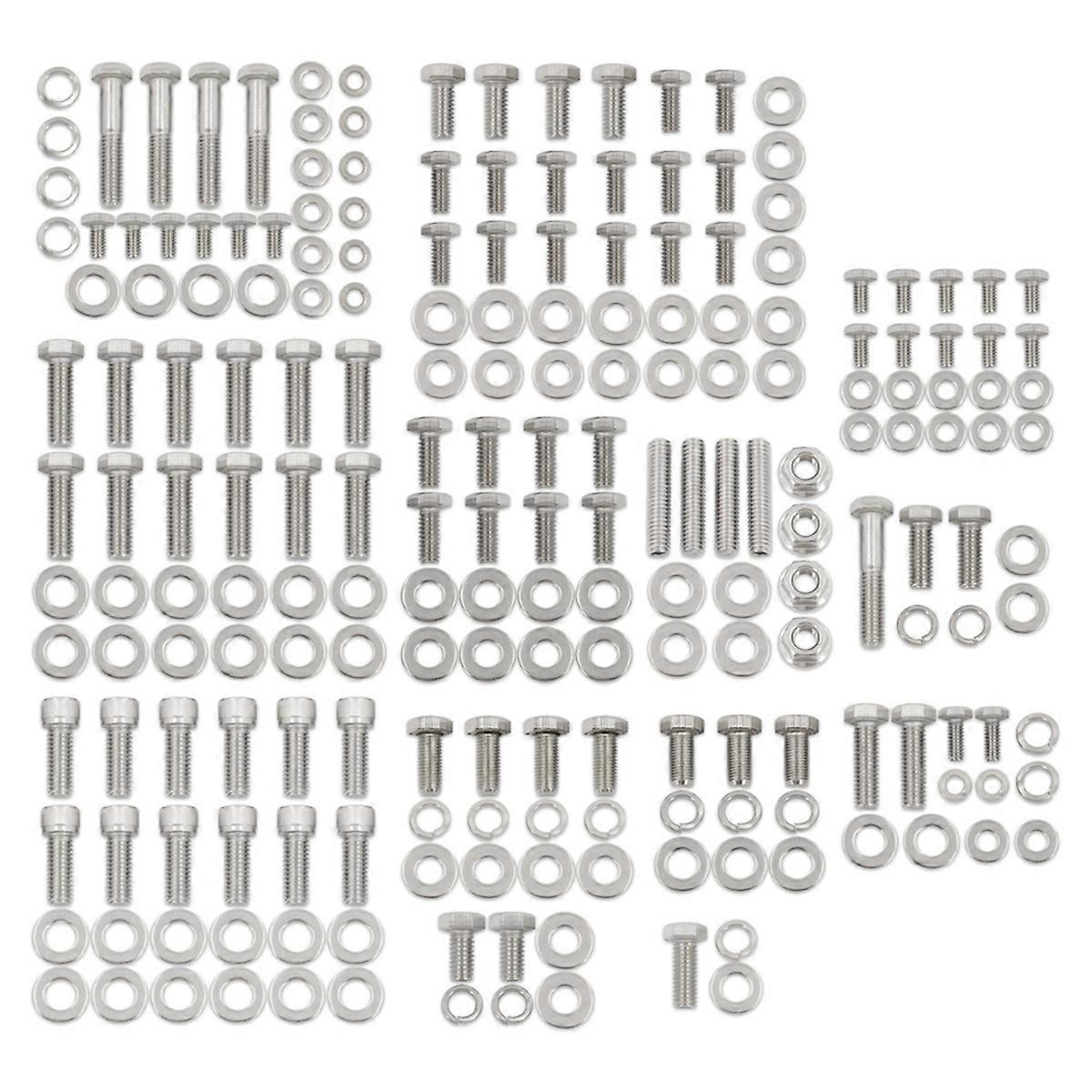 Small Block Engine Hex Bolt Kit for 211 Pcs Nuts&Bolts