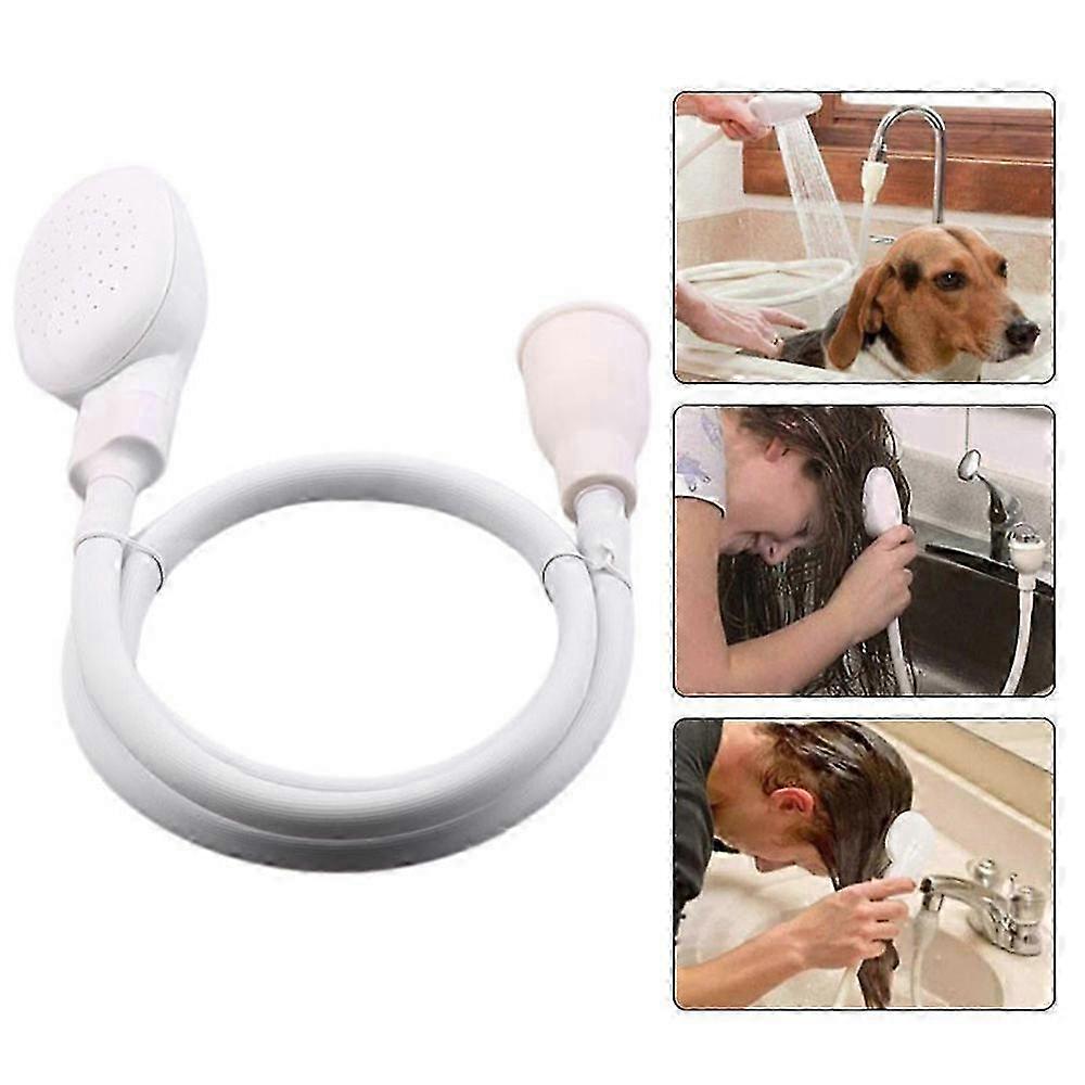 Soft Hose Push-On Spray Attachment for Bath Sink Showers, Safe for Kids & Pets, Hose Tube Fitting with Hose-Ends