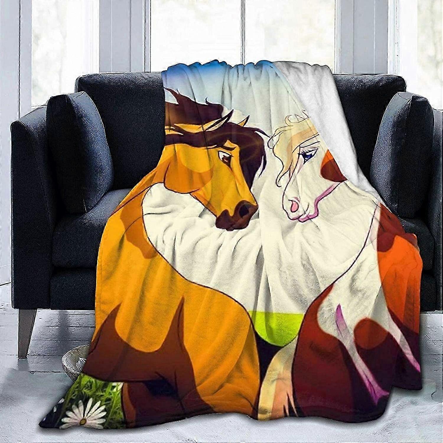 Spirit Stallion of The Cimarron Super Soft Anti-Pilling Flanell -huopa vuodesohvalle, aikuisille ja lapsille -X3-SYS24252