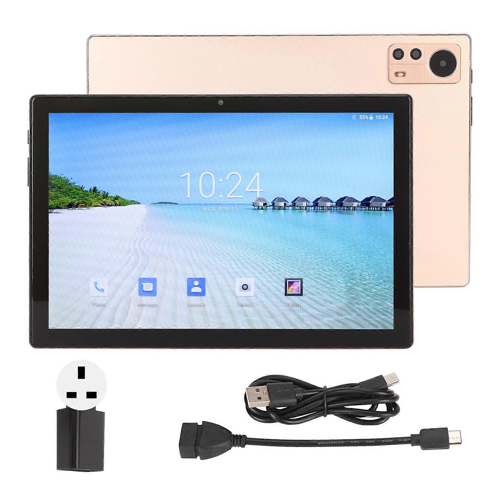 10.1 Inch Android Tablet 2GB RAM 32GB ROM Octa Core 4G Calling 5MP 13MP Camera Gold