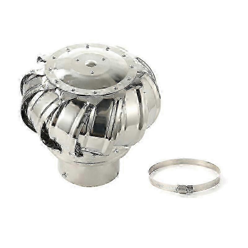 Stainless Steel Wind Powered Rotating Fume Extractor, Chimney Cap, 110mm Rotating Extractor Grate, Chimney Cap Rotating Fume Extractor for Stove