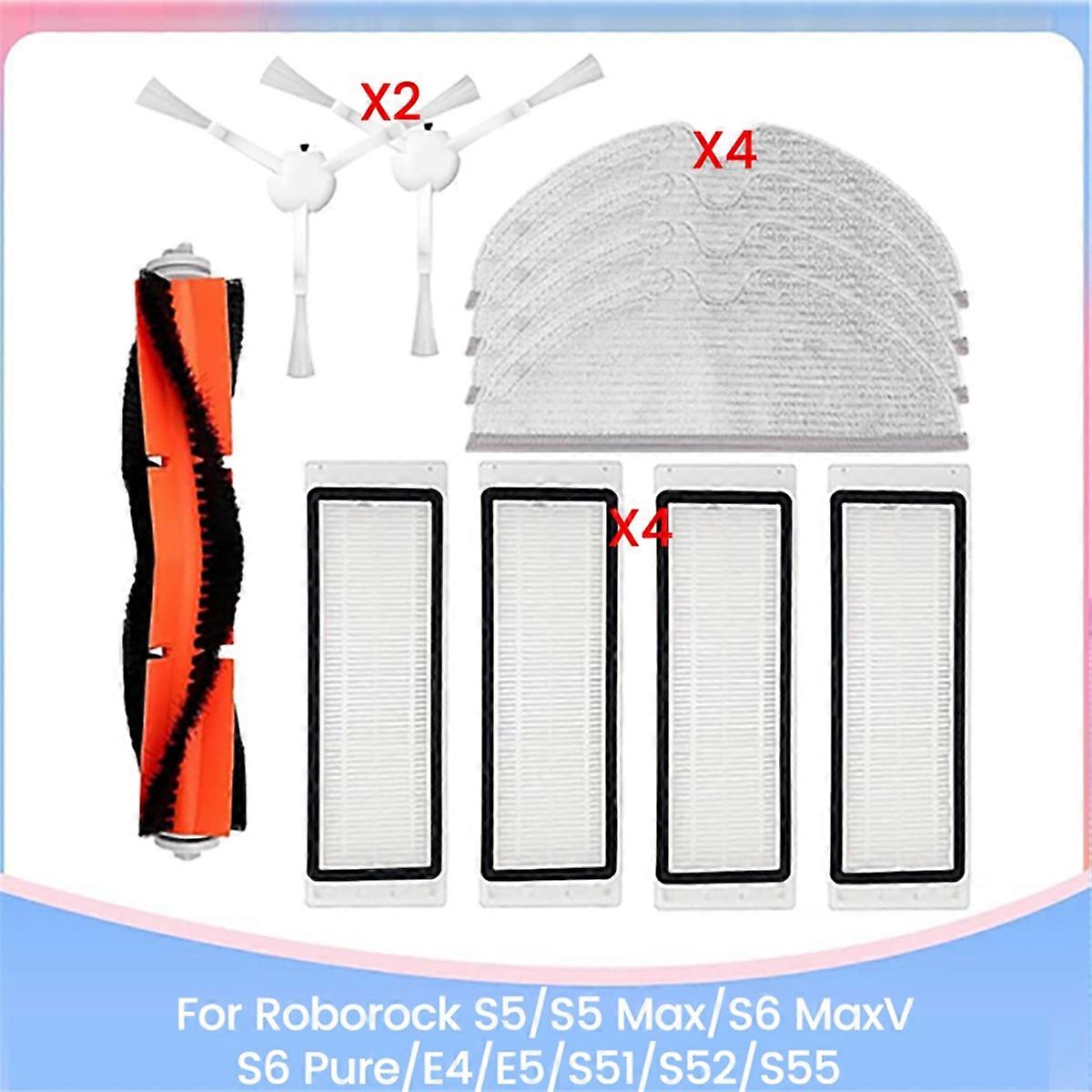For S5/S5 Max/S6 MaxV/S6 Pure/E4/E5/S51/S52/S55 Replacement Parts Brush Filter and Mop Cloth Kit