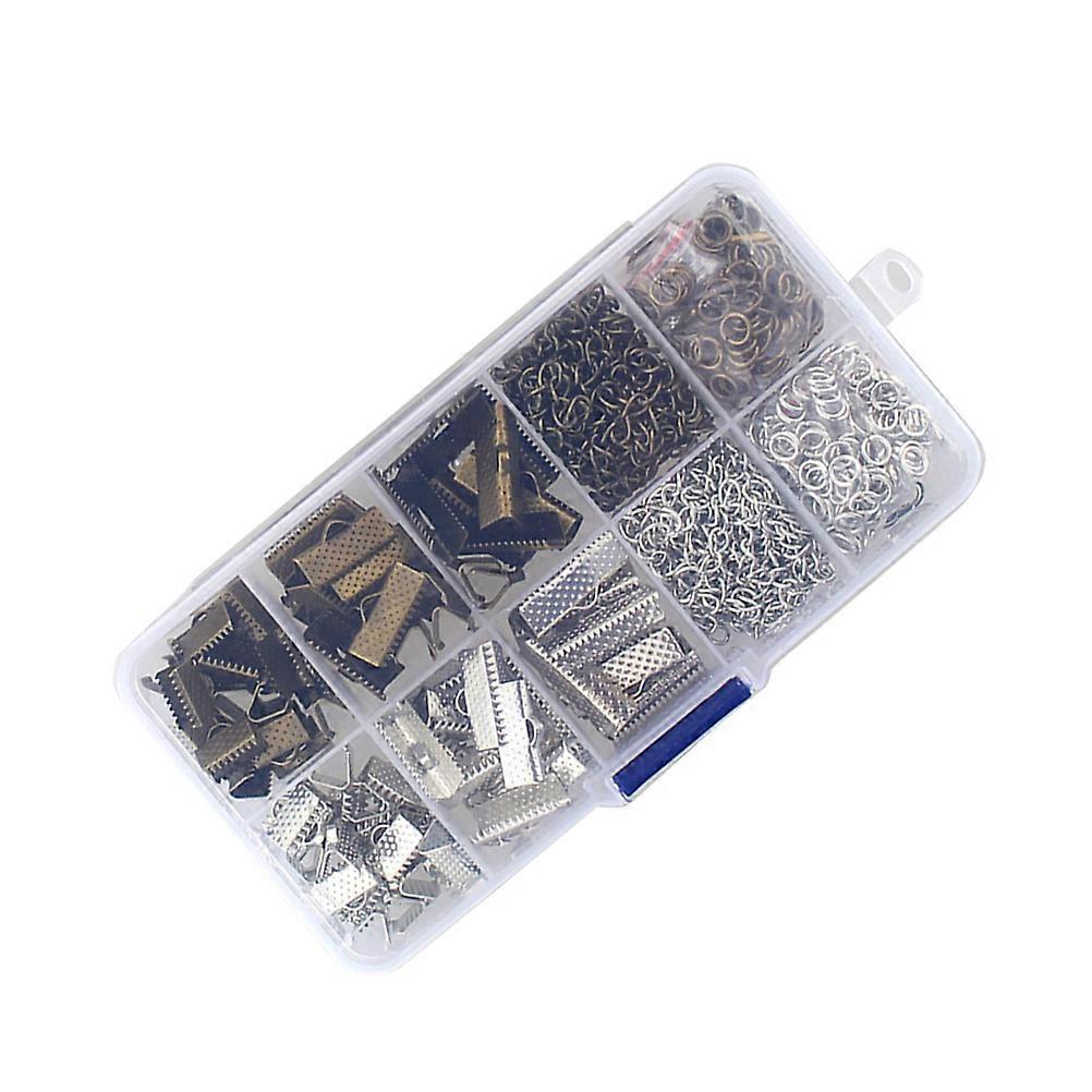 Fastener Clasps Cord Ends for Sewing Use 370Pcs Ribbon Ends Crimp End Clamps