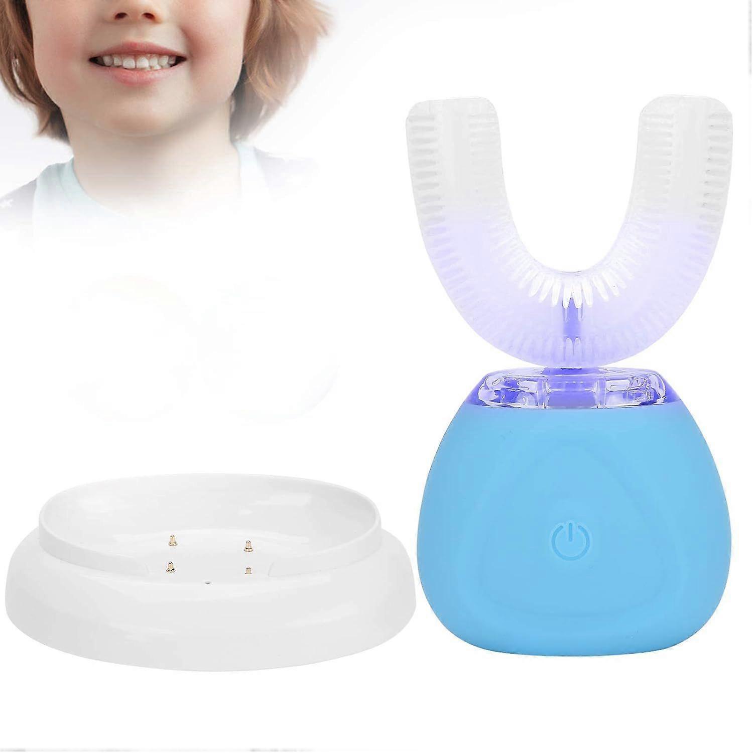 Electric Toothbrush with U-shaped Head for Kids, Cute Automatic Waterproof