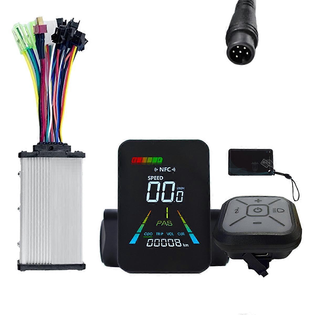E-Bike NFC LCD Display Electric Scooter NFC Color Speedometer 24V/36V/48V/60V UART+36V/48V 350W Controller 6PIN