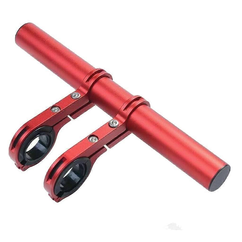 Bicycle Handlebar Extender Red Double Frame With Phone Mount And Bike Computer Mount Riding Light Compatible