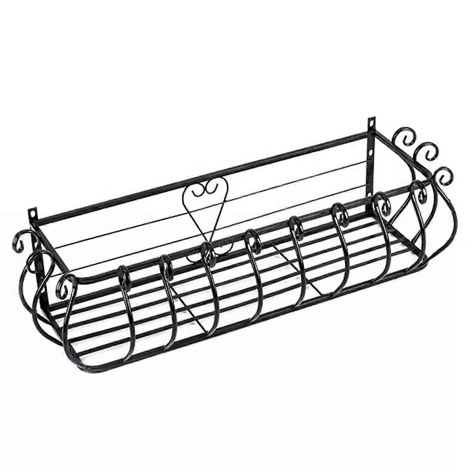 Iron Hanging Flower Rack For Railing Planter HeavyDuty LoadBearing 60cm/23.6in Window Sills Outdoor