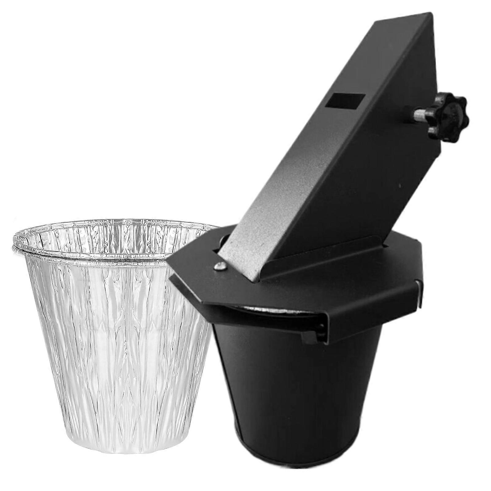 Grease Bucket Disposable Foil Liners Drip Bucket With Grease Trap Funnel Large Capacity For BBQ and Picnics  XS