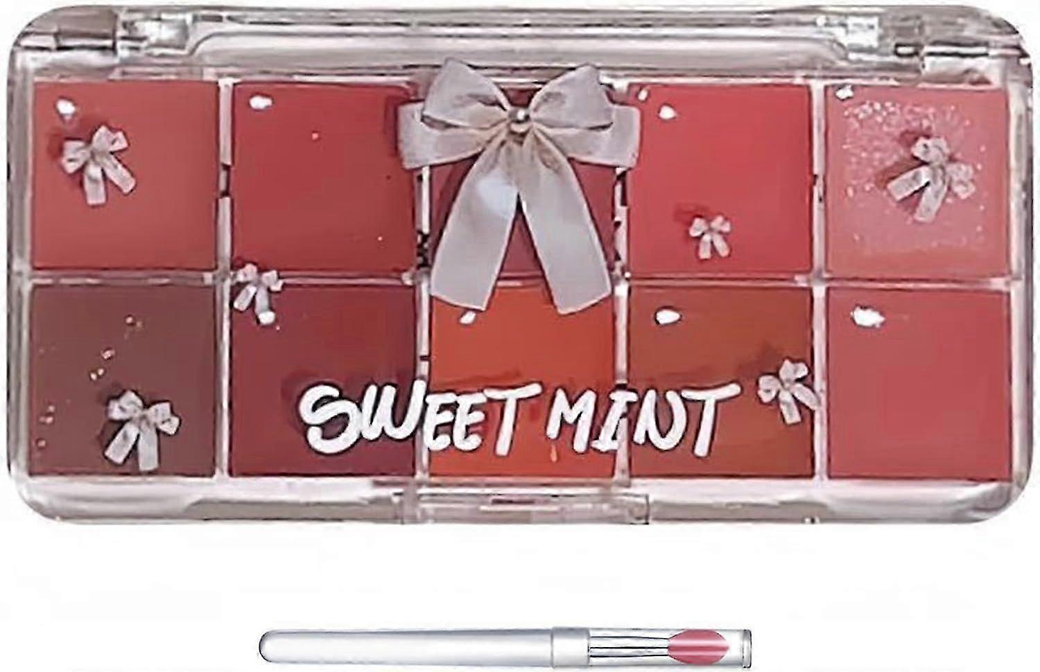 Jelly Lip Gloss Palette, 10 Colors Moisturizing Lip Palette, High-Pigmented Lipstick Palette, Long-Lasting Lip Gloss, Vibrant Lip Gloss for Women and