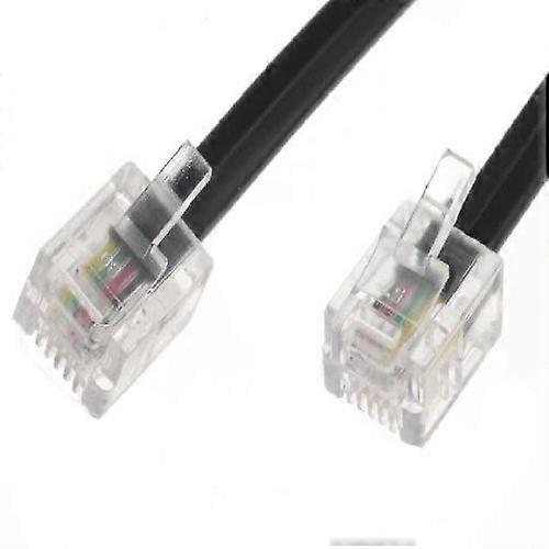 20m ADSL Cable With Gold Plated Contact Pins For Router Or Modem To RJ11 Microfilter Black