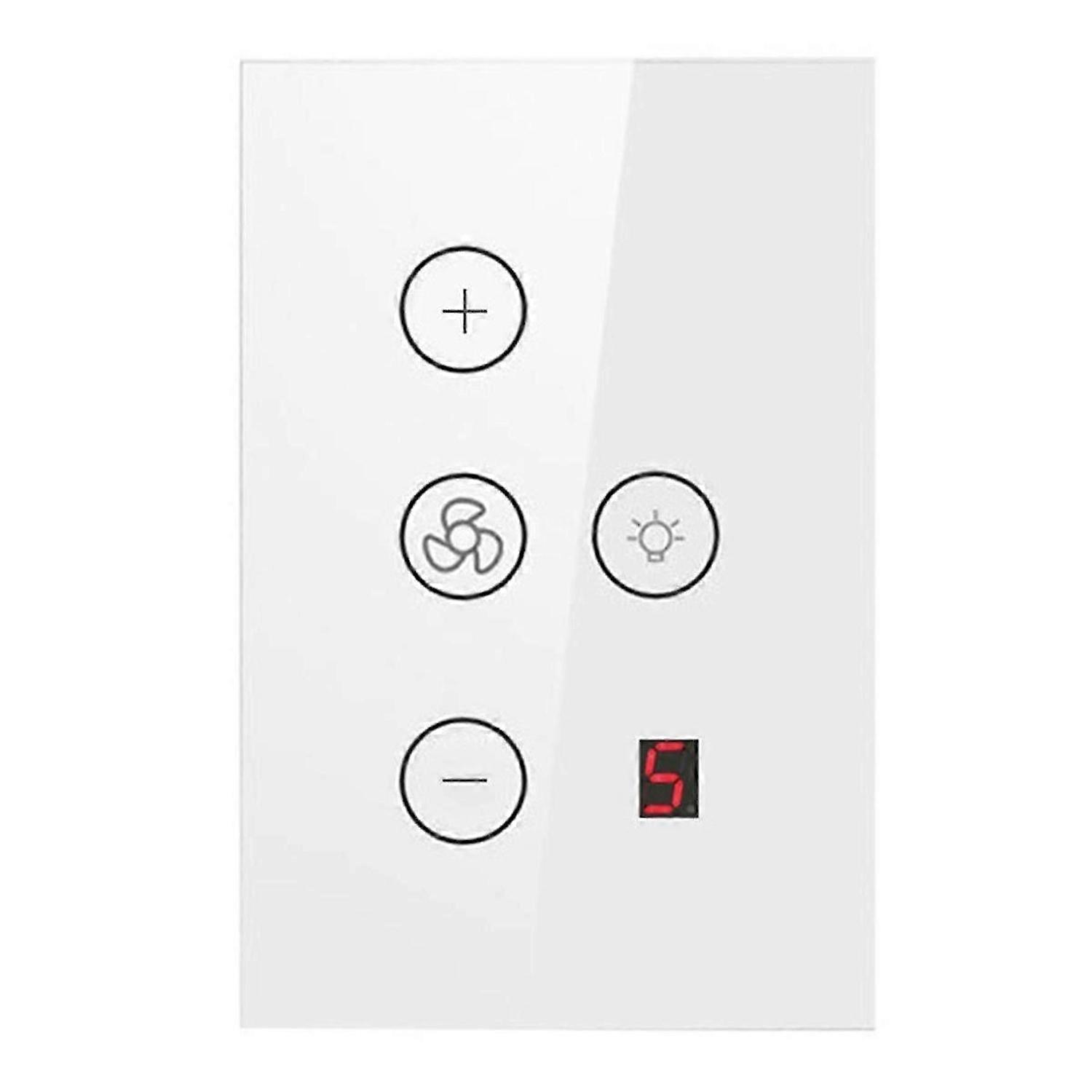 Tuya Wifi Five-Speed Fan Light Switch Thyristor Speed Adjustment Touch Panel Switch Remote Control