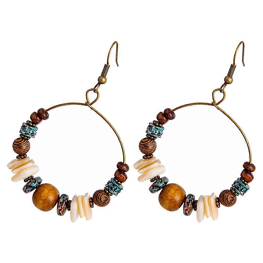 Bohemian Beaded Hoop Earrings Fashion Earrings for Decoration 5Pairs