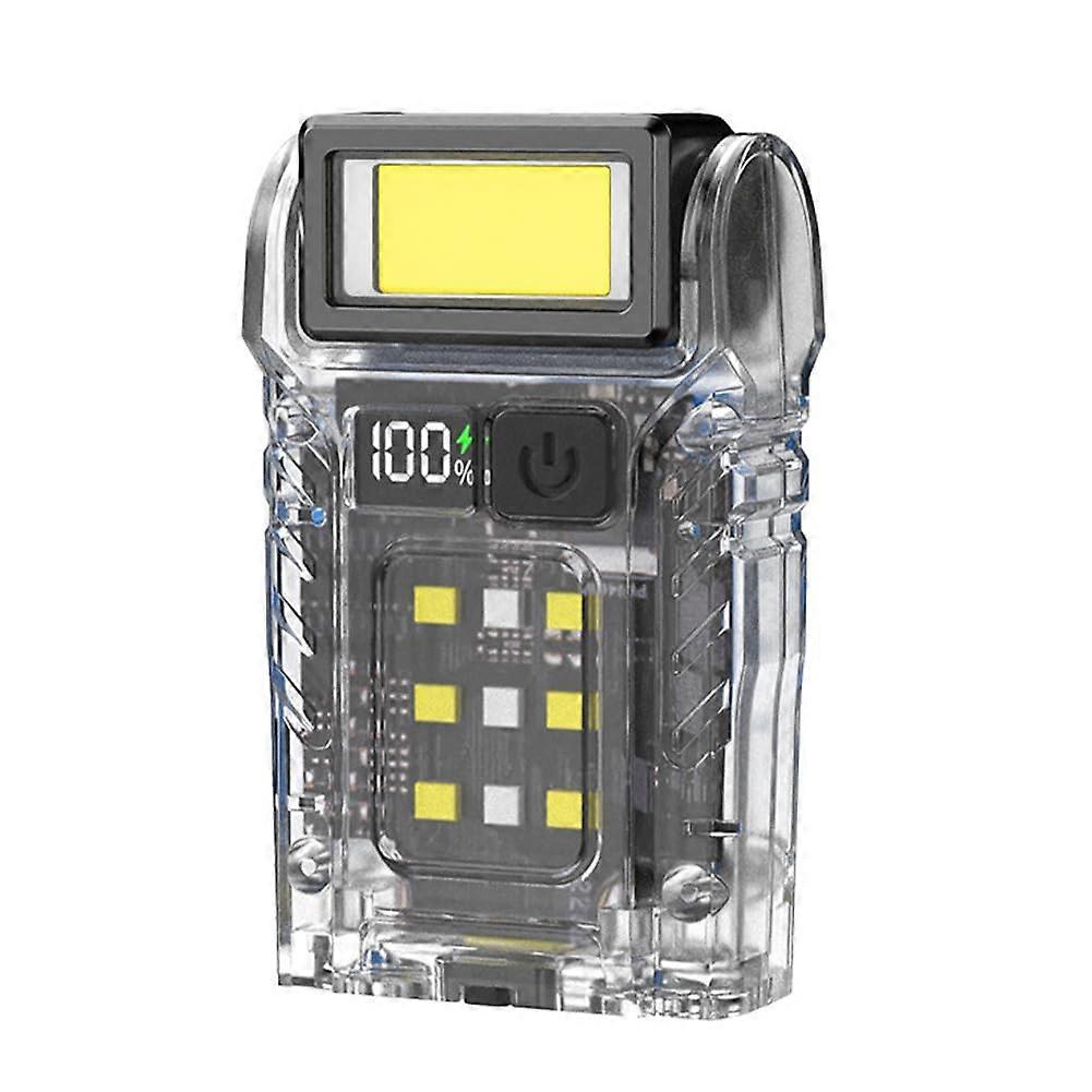 COB + SMD LED Camping Work Light Rechargeable Mini Clip-On Hat Light Fluorescent White