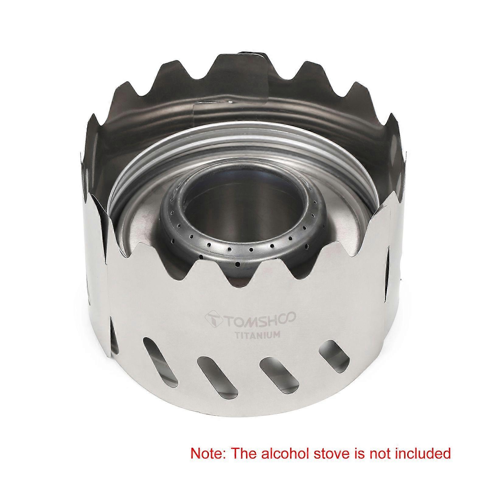 TOMSHOO Portable Outdoor Ultralight Titanium Alcohol Stove Rack Stand Windscreen for Camping Hiking Backpacking
