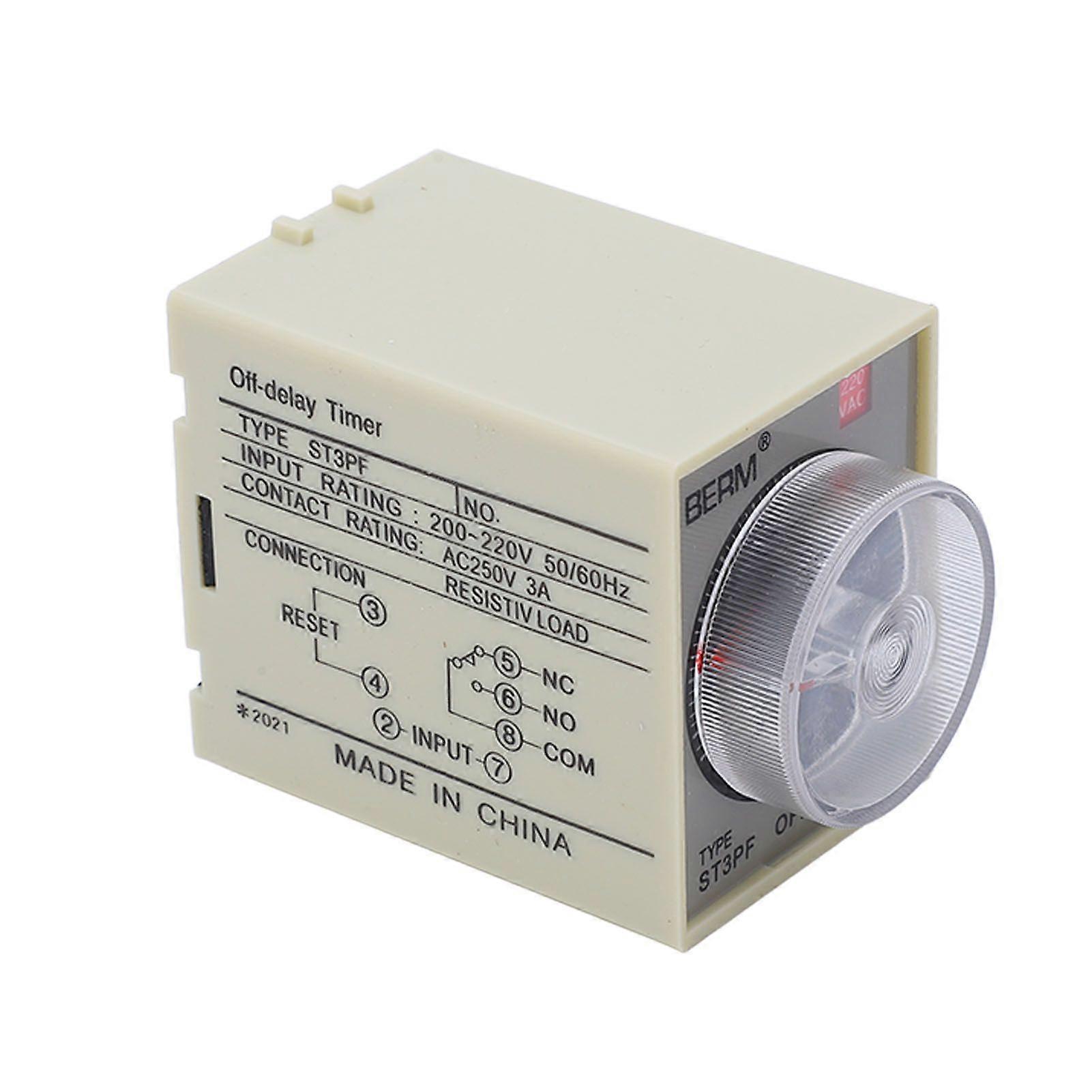 BERM Power Off Delay Relay Knob Control Timing Timer High Accuracy AC200220V ST3PF