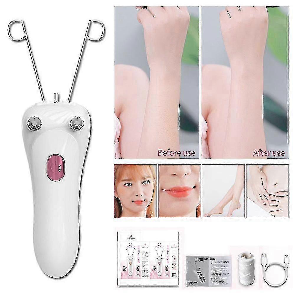 Salon Facial Epilator Electric Face Hair Shaver Machine Tool Remover Cotton Thread