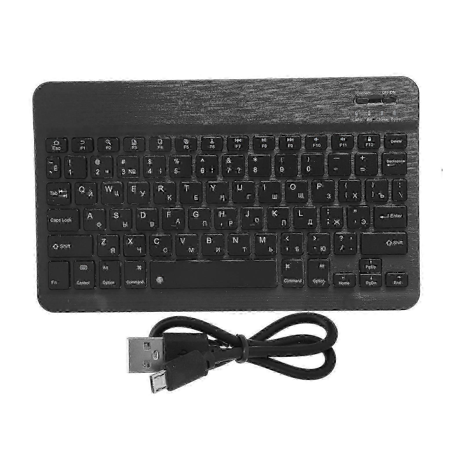 Wireless Bluetooth Keyboard Portable Tablet Keyboard Russian English for IOS /Android Black