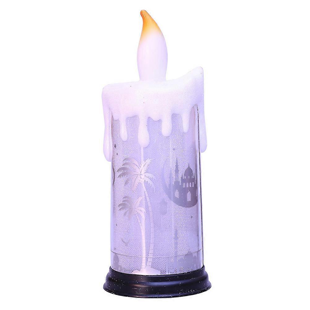 LED Electronic Candle Lamp for Ramadan Decor with Flameless Design Silver