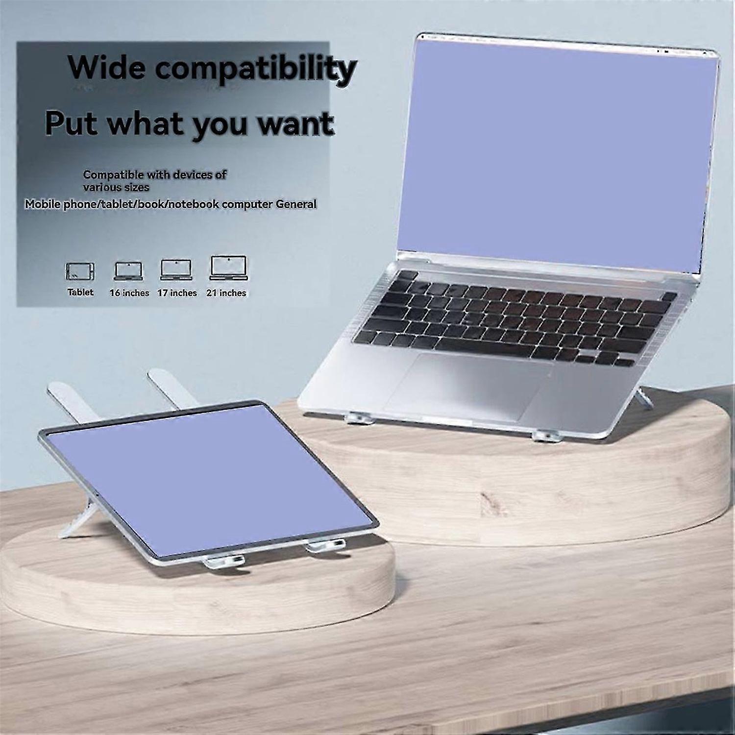 Foldable Laptop Stand with Cooling Fan, Cooler Pad D Silver