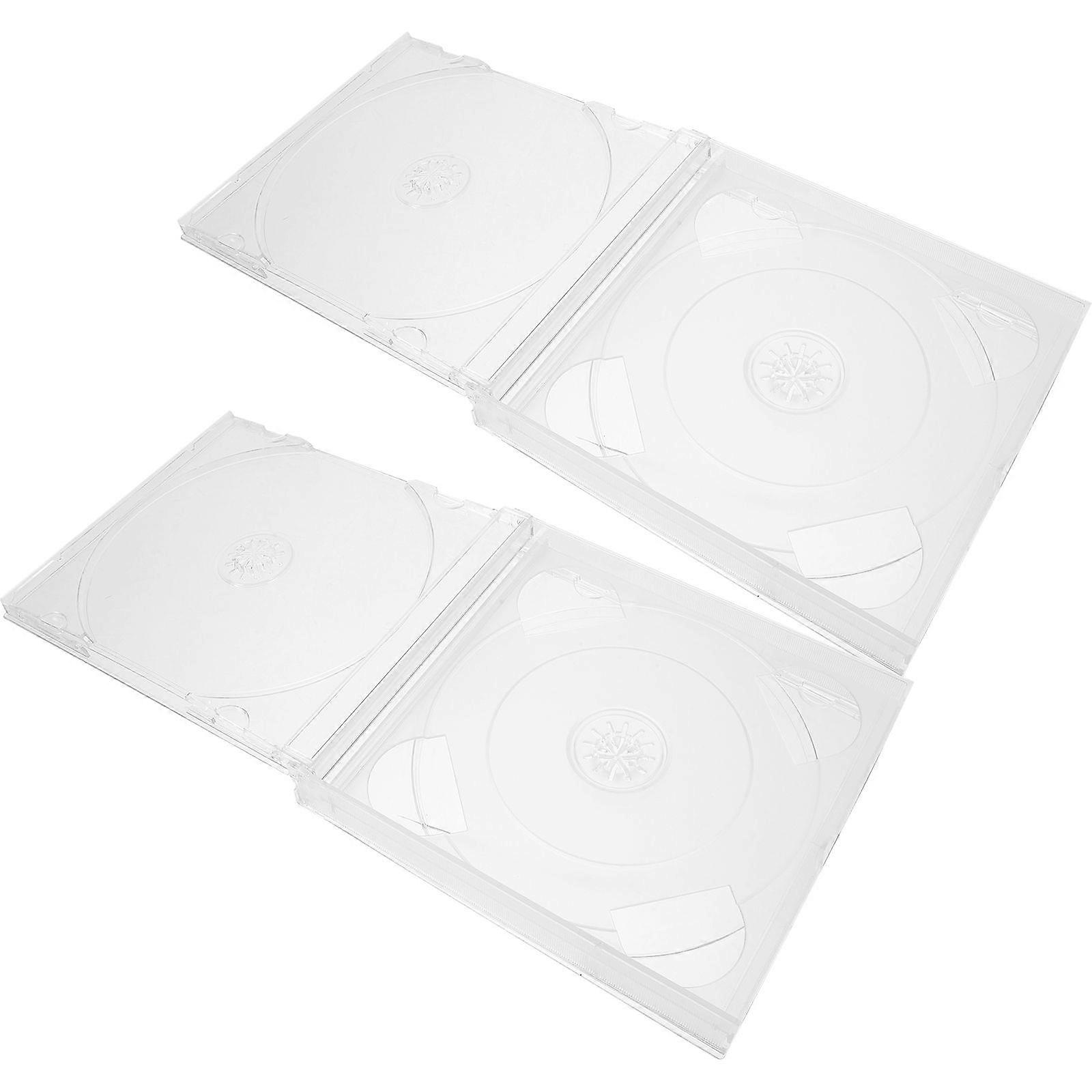 2pcs Cd Packing Cases Cd Storage Boxes Dvd Carrying Cases Dvd Storage Cases Cd Storage Boxes Replacement Dvd Disc Plastic Case Cd Storage Boxes