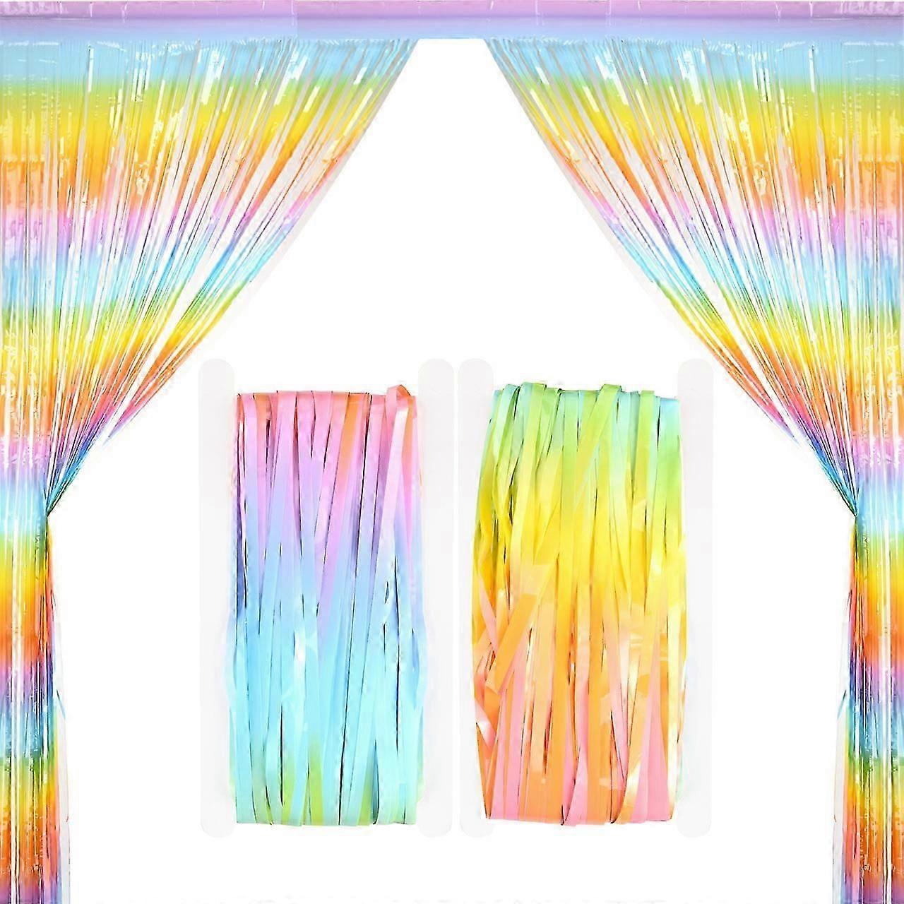 Metallic Tinsel Curtains, Foil Curtain, Backdrop Fringe Curtains, Door Window Hanging Streamers for Birthday Wedding Party Favors Supplies