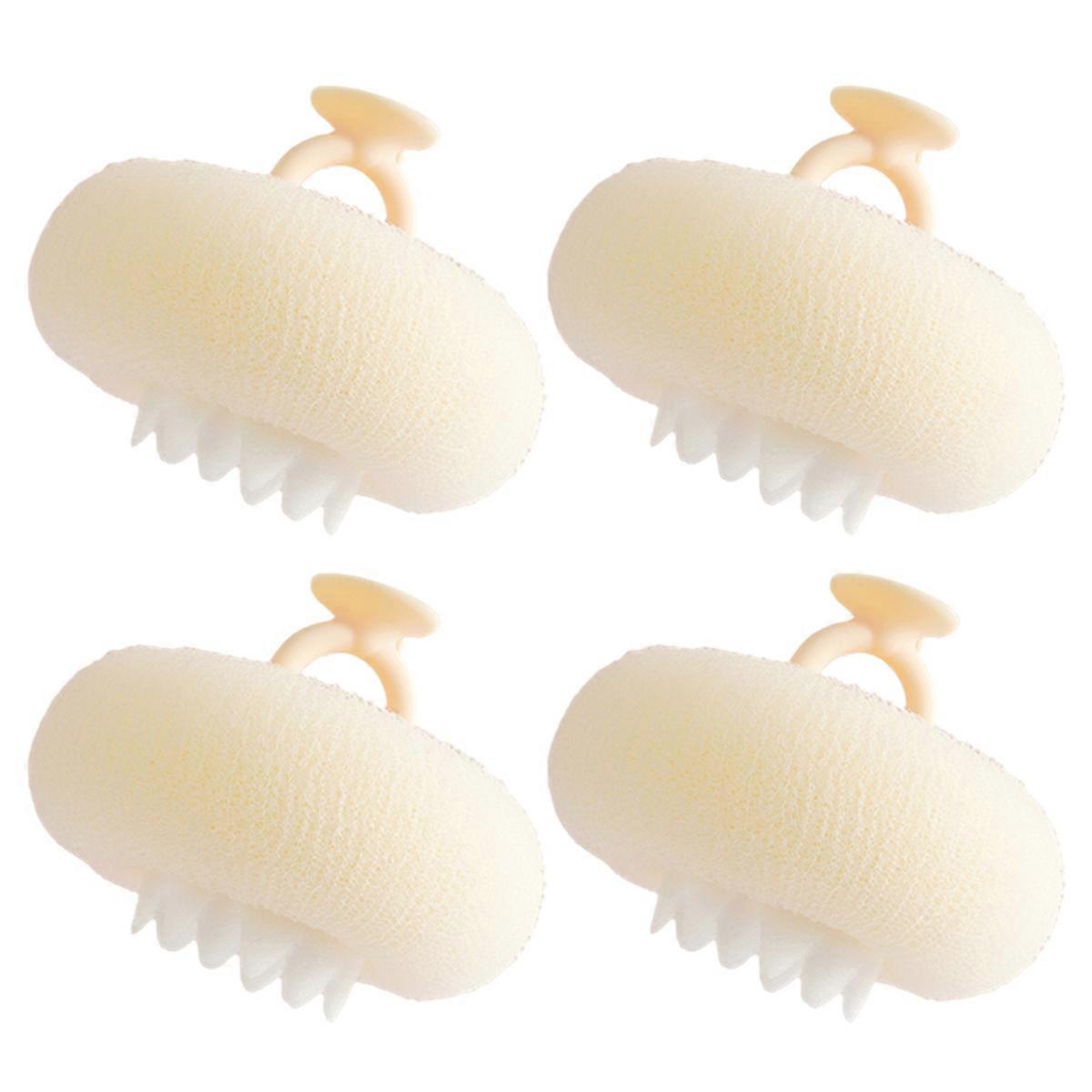 Suction Cup Bath Ball Dual Use for Bathing and Scrubbing Bath Flower Soft Bubble Bath Towel B