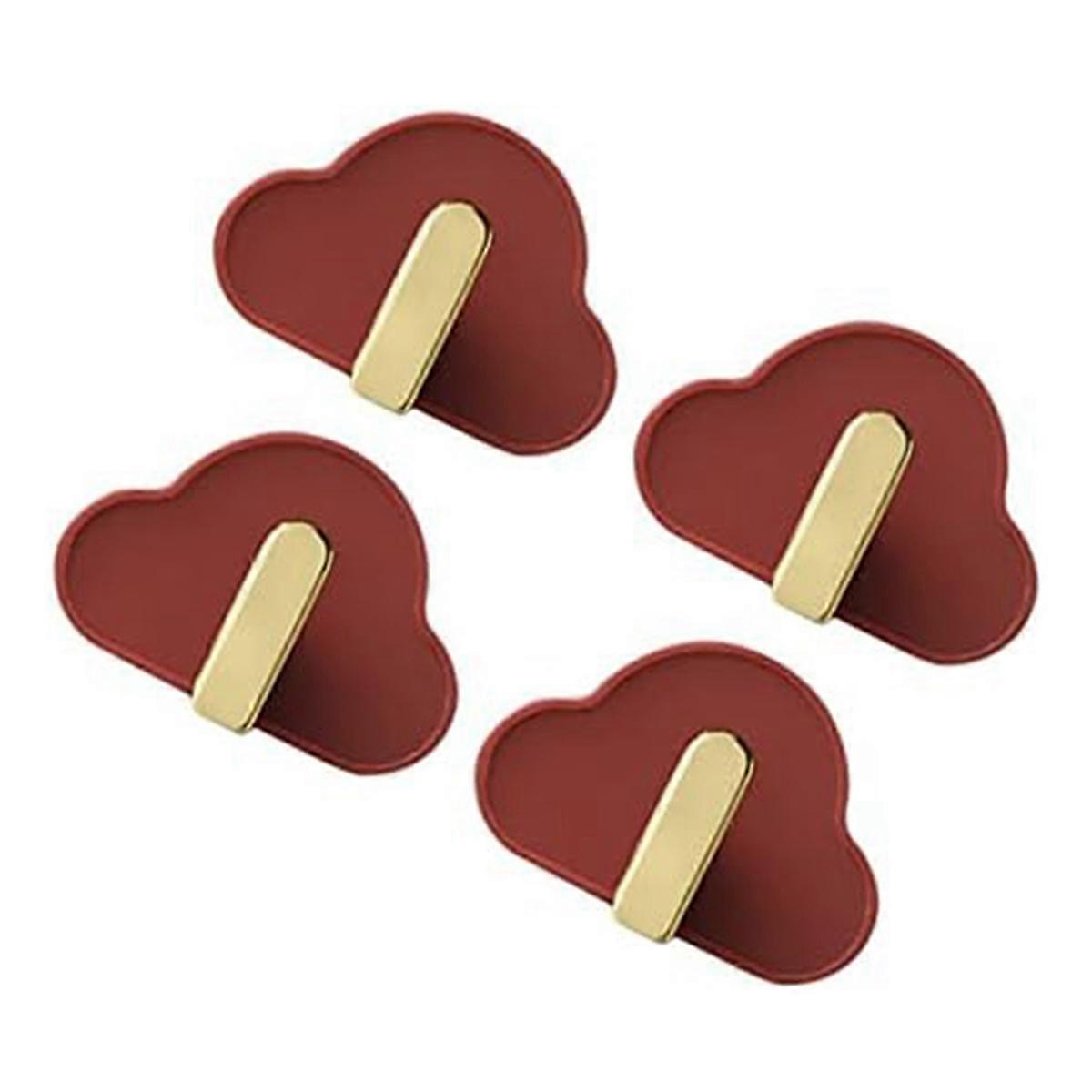 4 Pcs Hook up Plastic Key Hooks Hat Hanger Punching-Free Hooks C