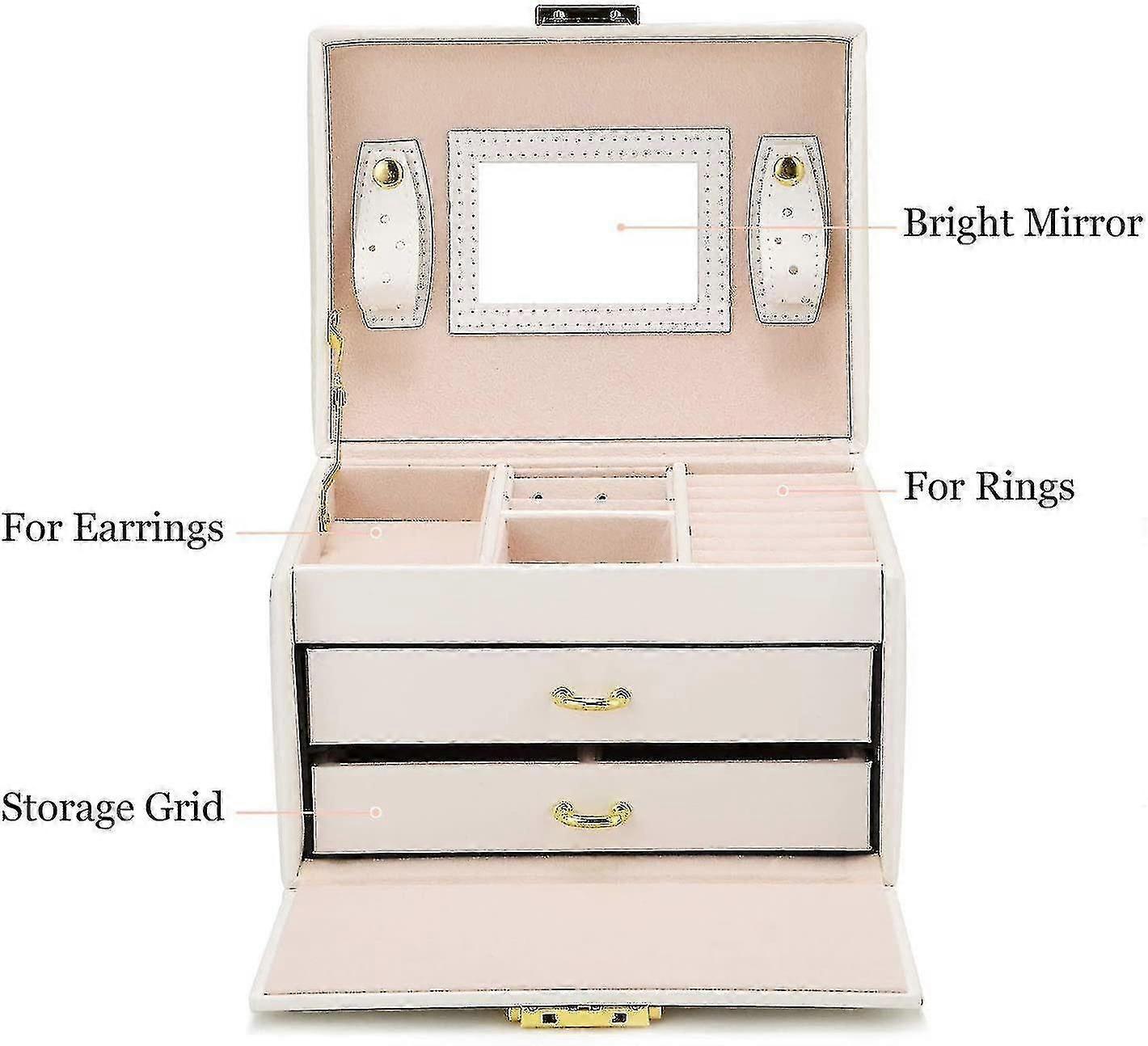 PU leather jewelry storage box 17cm#4