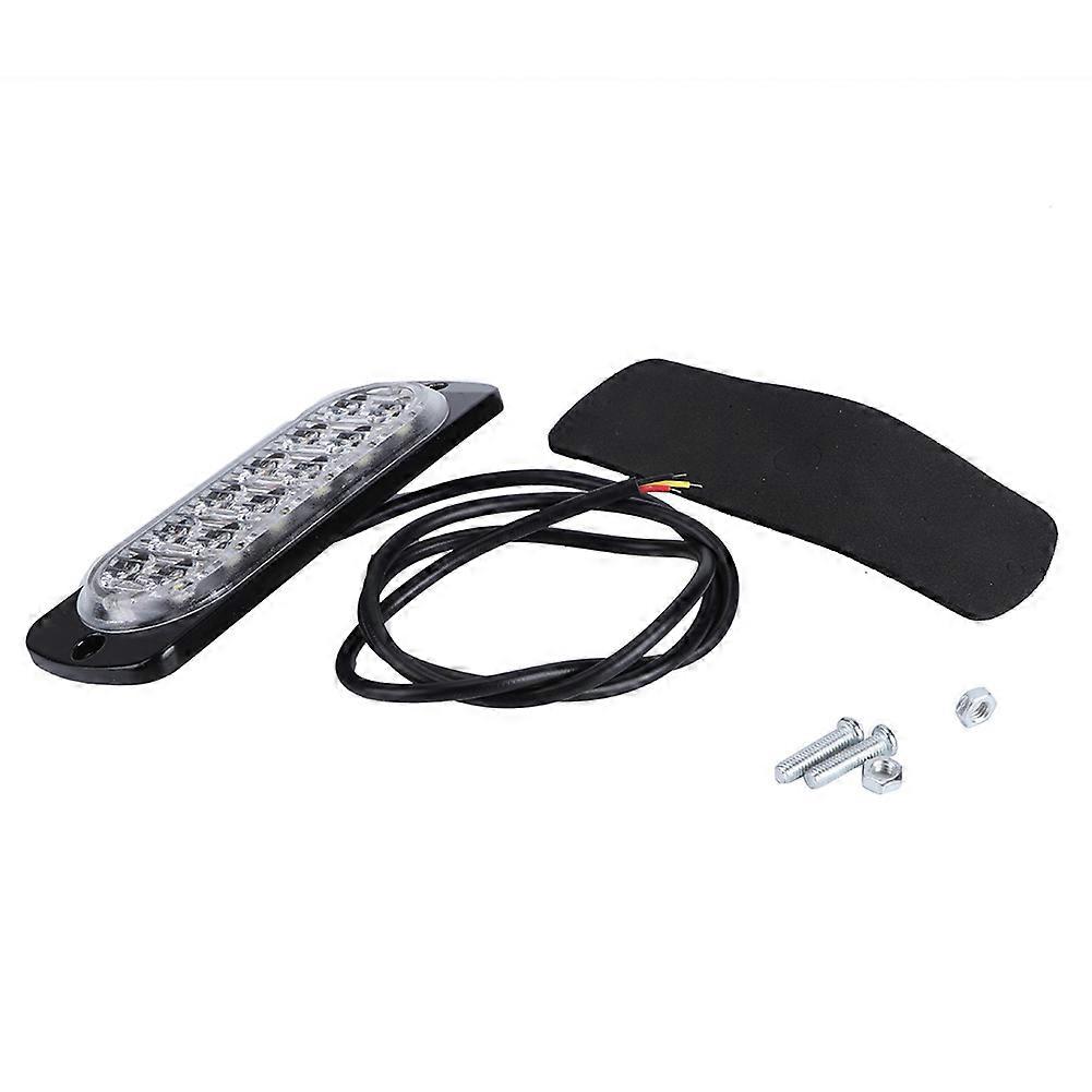 Feux stroboscopiques d'urgence à 12 LED pour camion et voiture, 12-24 V, feux clignotants blancs/jaunes
