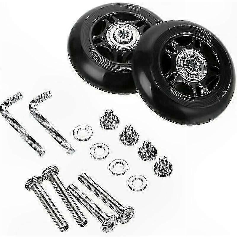 Black Replacement Bearing Wheels for Fork Cases, 70 x 24 mm