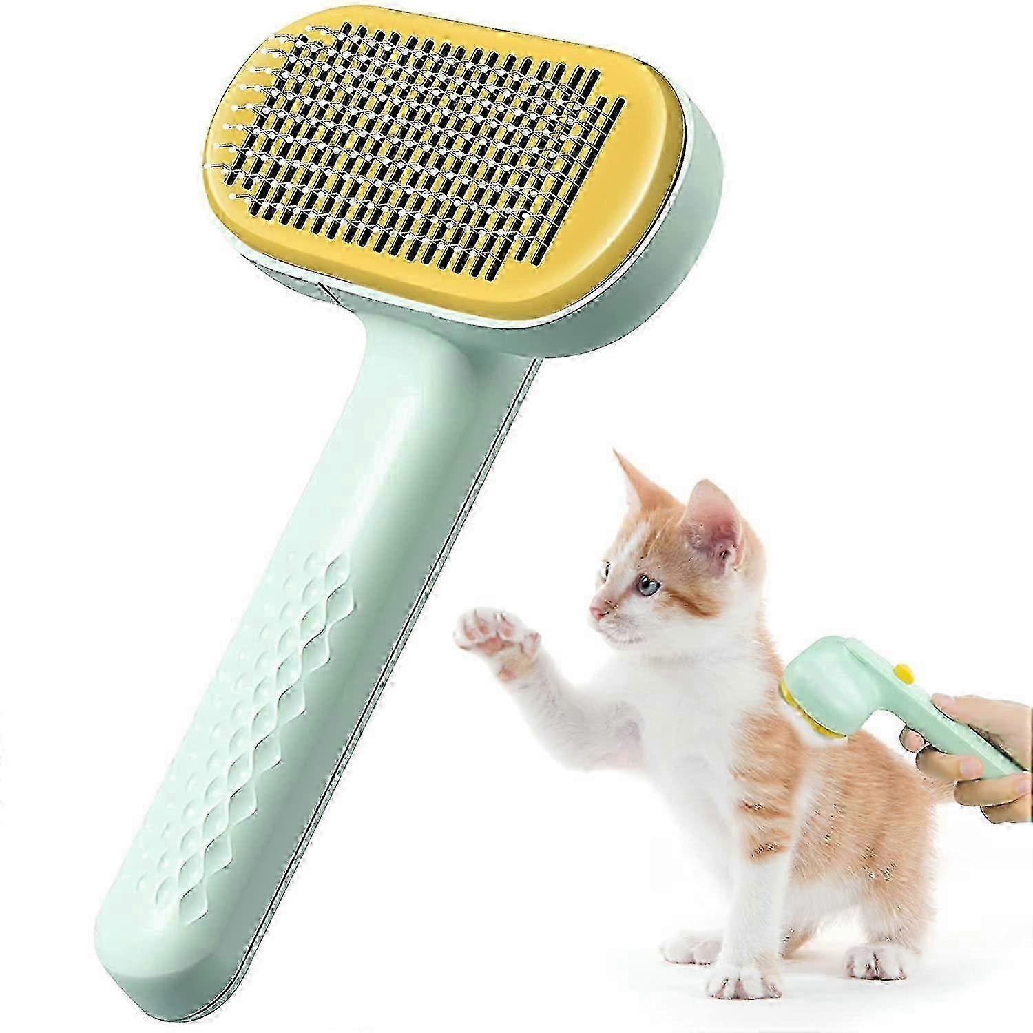 Professional Pet Deshedding Brush with Self-Cleaning Feature for Short and Long Hair Including Massage Function for Preventing Matting 2025