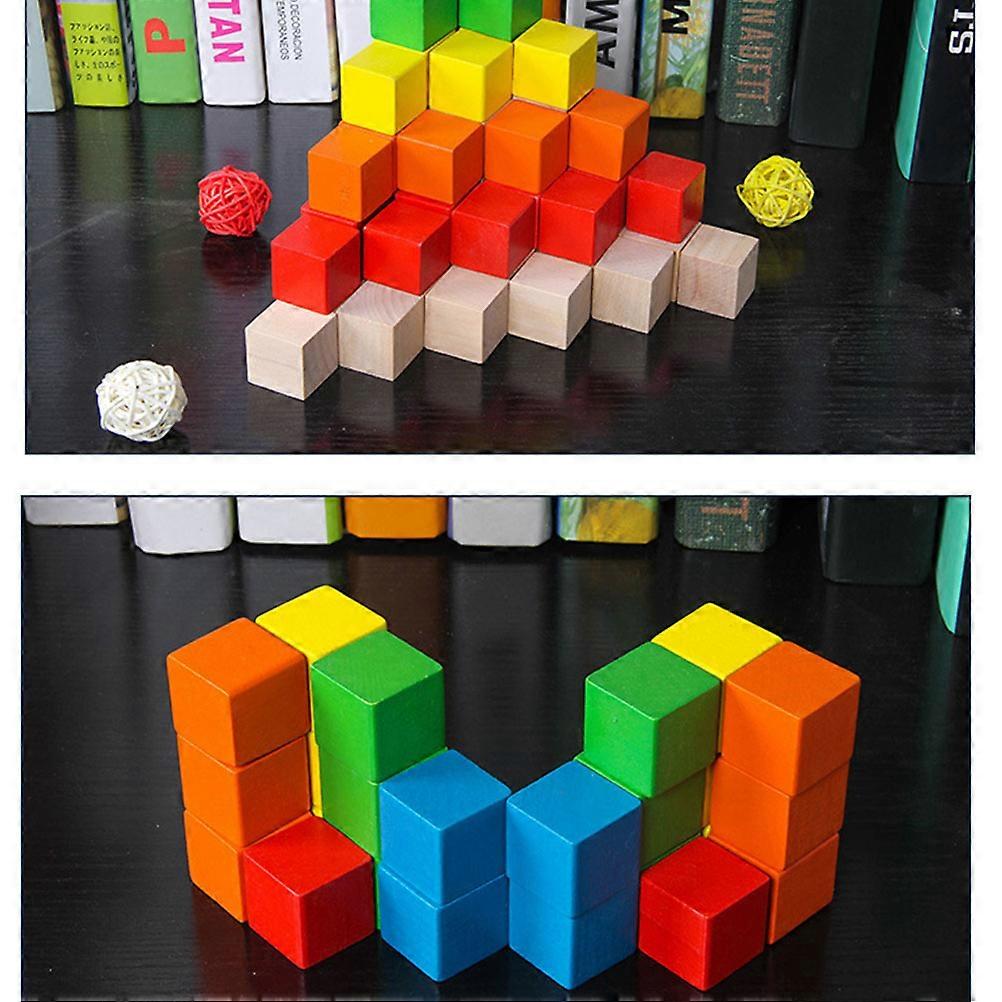 DIY Colorful Cube Wooden Craft Cubes for DIY Use 150Pcs Square Blocks