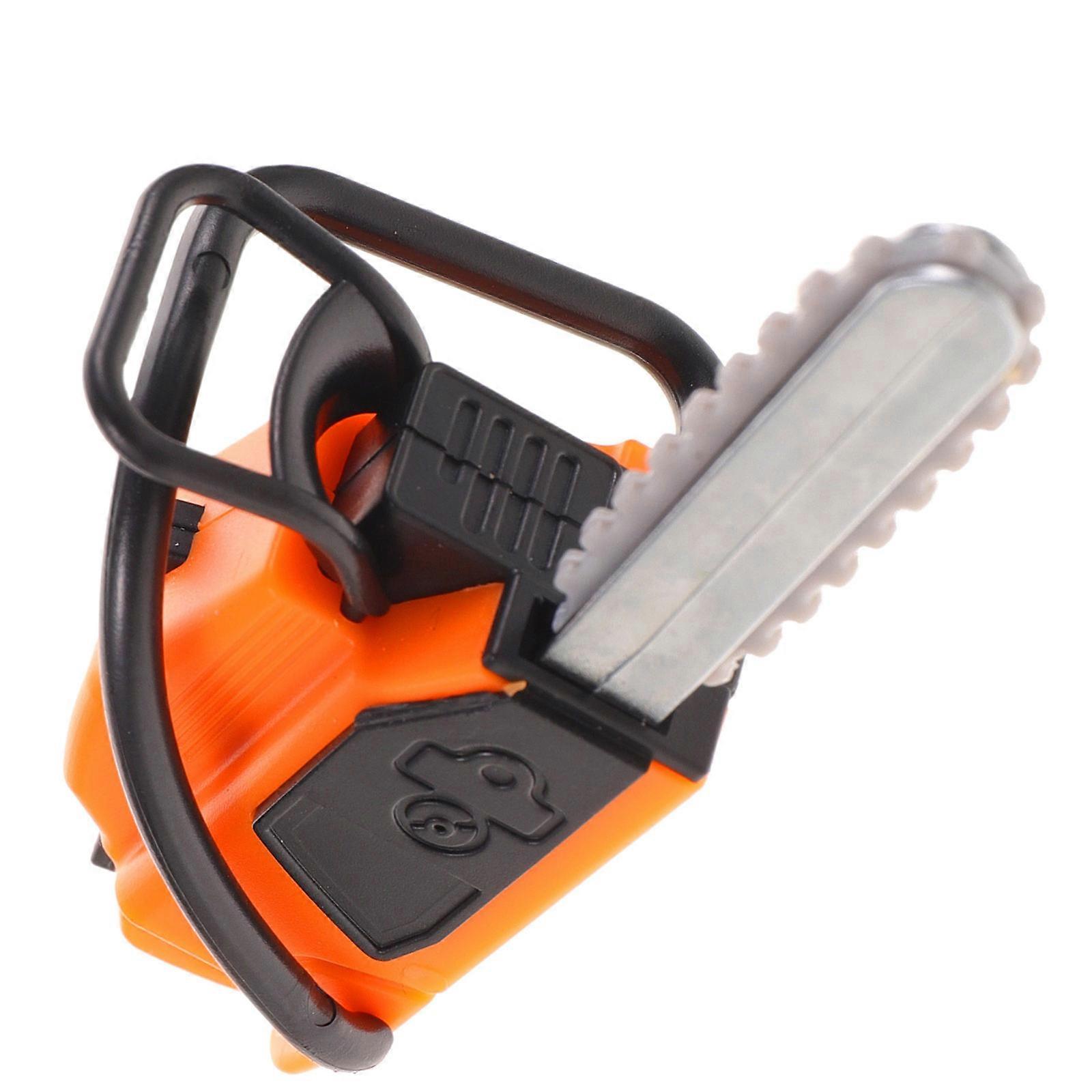 Mini Chainsaw Figurine for Decor 3Pcs Simulated Chainsaw Prop in Orange