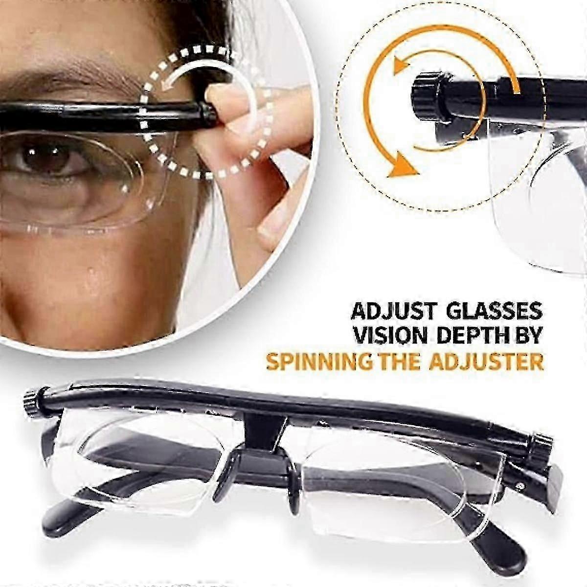 eyeglasses with focal adjustment for reading