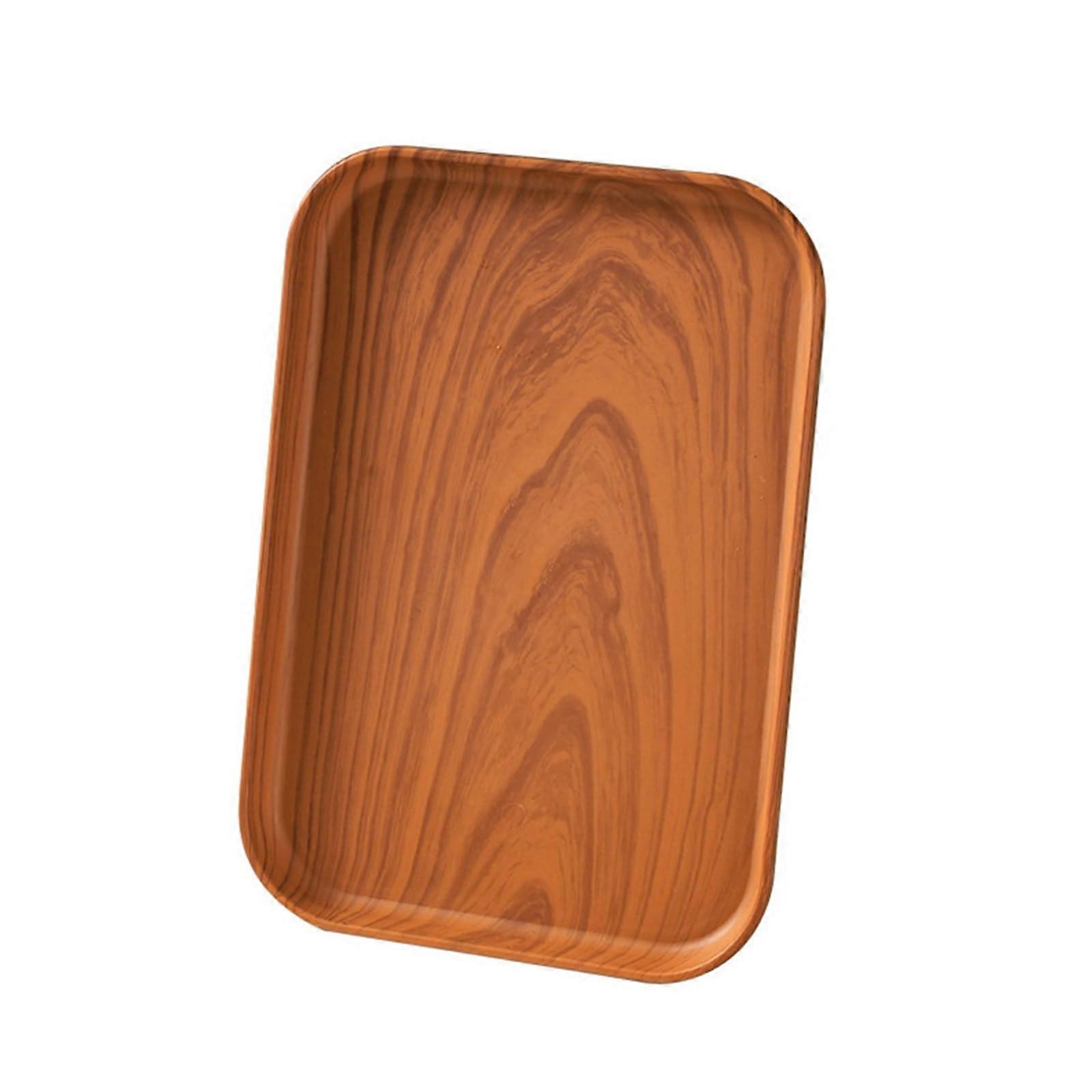 Plastic Tableware Rectangular Dessert Plate 25.0 x 18.0 x 2.0 cm Brown A1 For Buffet And Candy Trays