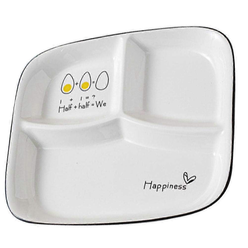 Divided Serving Plate Ceramic Food Plate Easy to Clean Home Use 1Pack