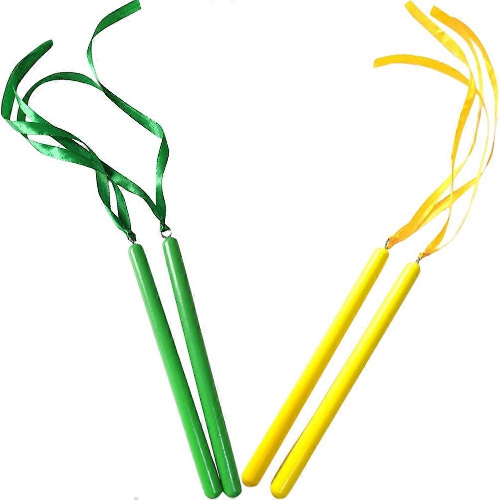 8 Pairs Musical Stick For Preschoolers Timing Training Classroom Instrument 20x1.5cm Assorted Color