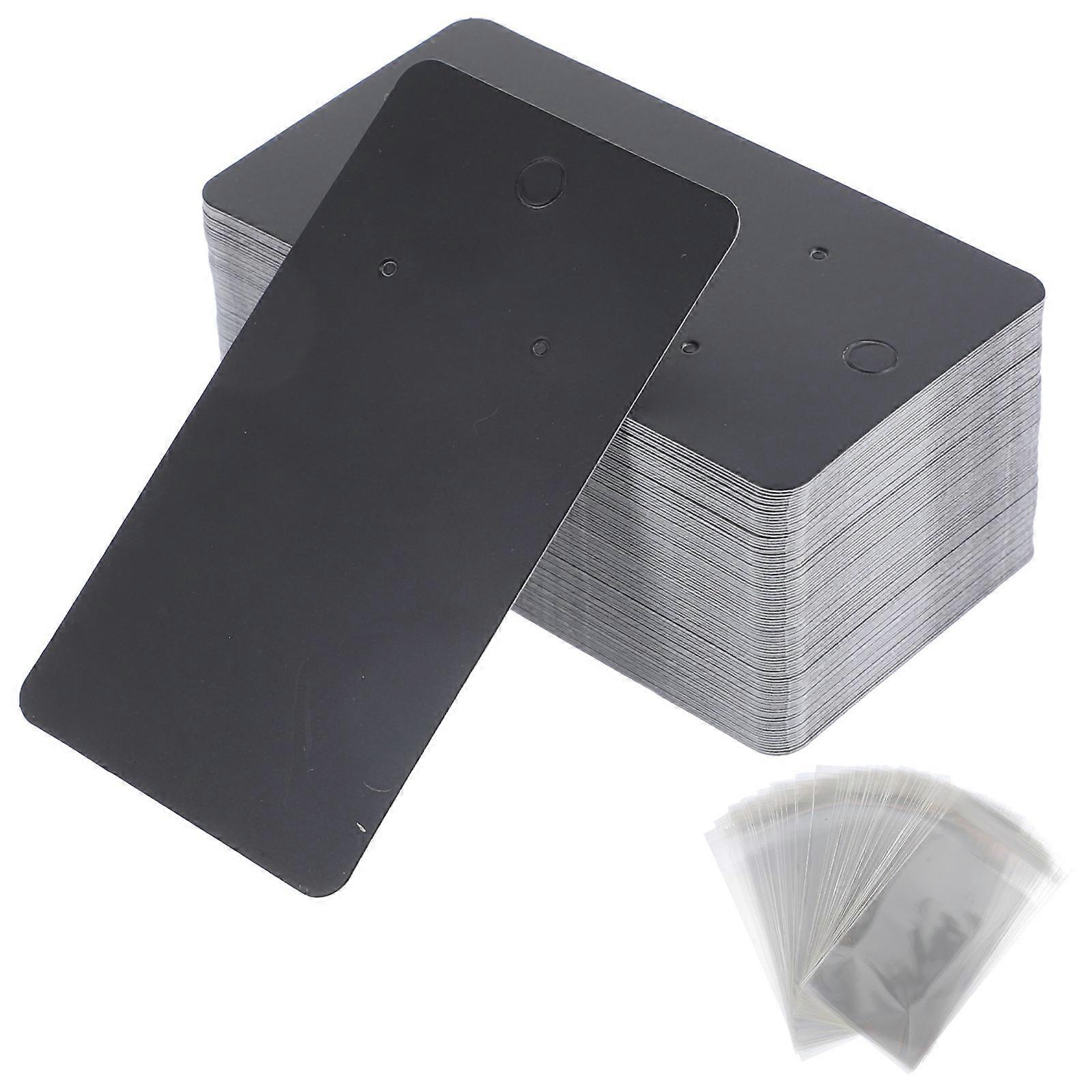 Earring Display Cards Black Silicone Paperboard for Storage 4Sets