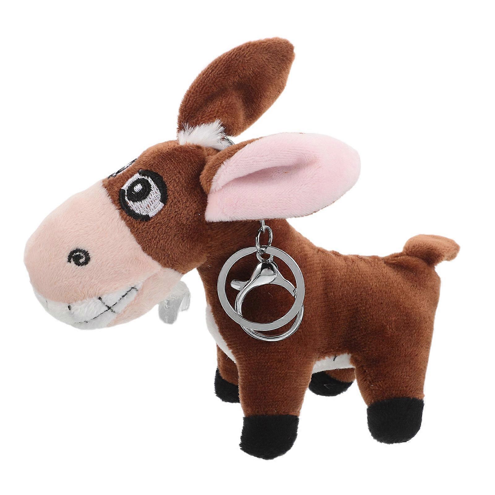 Mini Donkey Keychain Plush Animal Bag Charm for Decoration 3Pcs