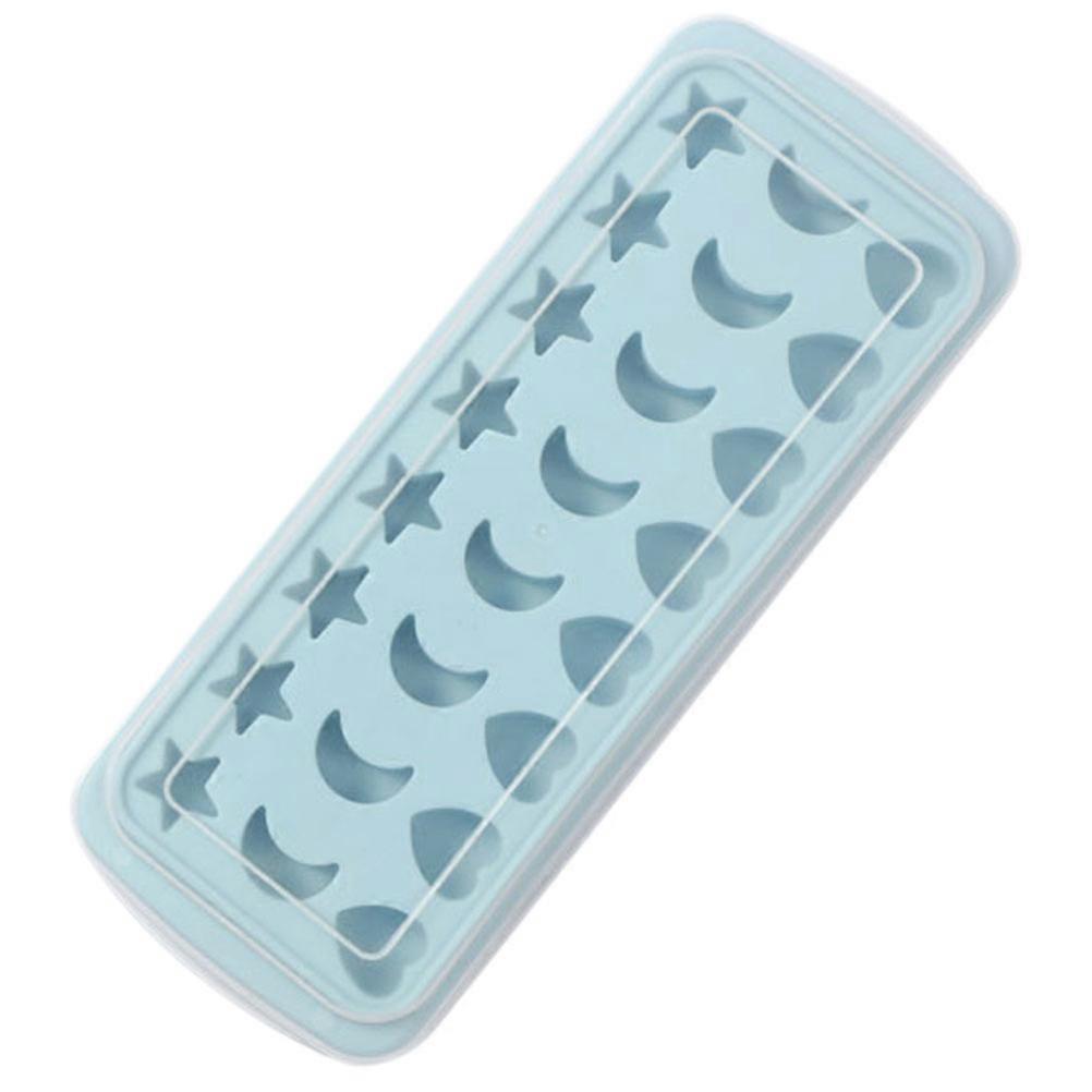 Ice Cube Trays 24-Cavity Star Moon Heart Shape for Ice Making 2Pcs Sky-Blue